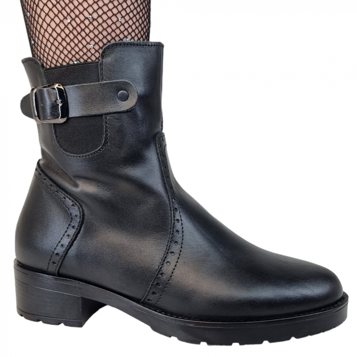 Ghete Damă Casual Din Piele Naturală Neagră 8532 [2]