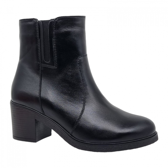 Ghete Damă Casual Din Piele Naturală Neagra 8619 [9]