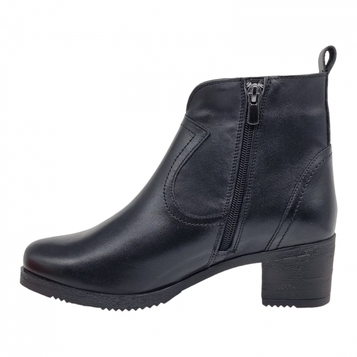 Ghete Damă Casual Din Piele Naturală Neagra 8618 [2]