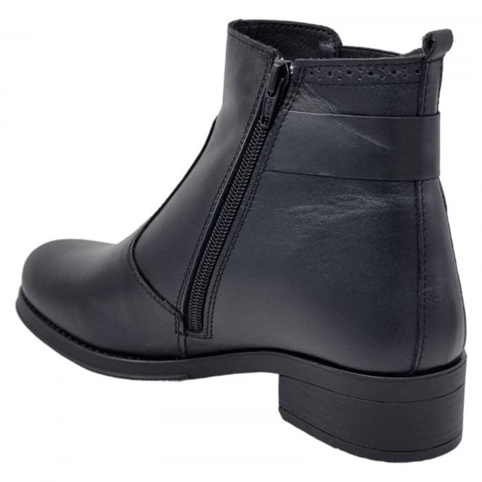 Ghete Damă Casual Din Piele Naturală Neagră 8545 [5]