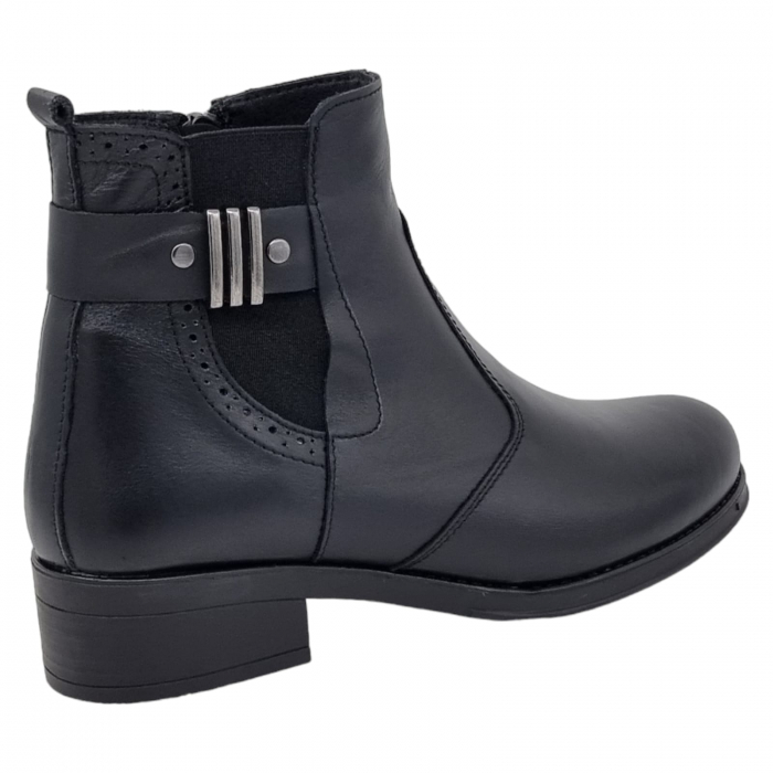 Ghete Damă Casual Din Piele Naturală Neagră 8545 [2]