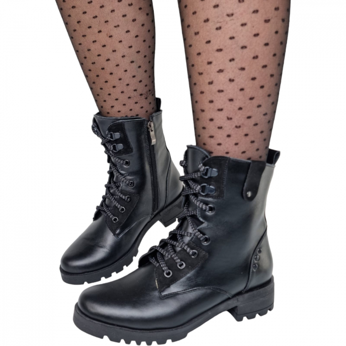 Ghete Damă Casual Din Piele Naturală Neagră 30167 [4]