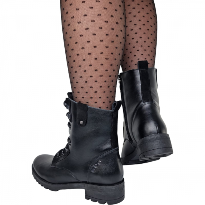 Ghete Damă Casual Din Piele Naturală Neagră 30167 [2]