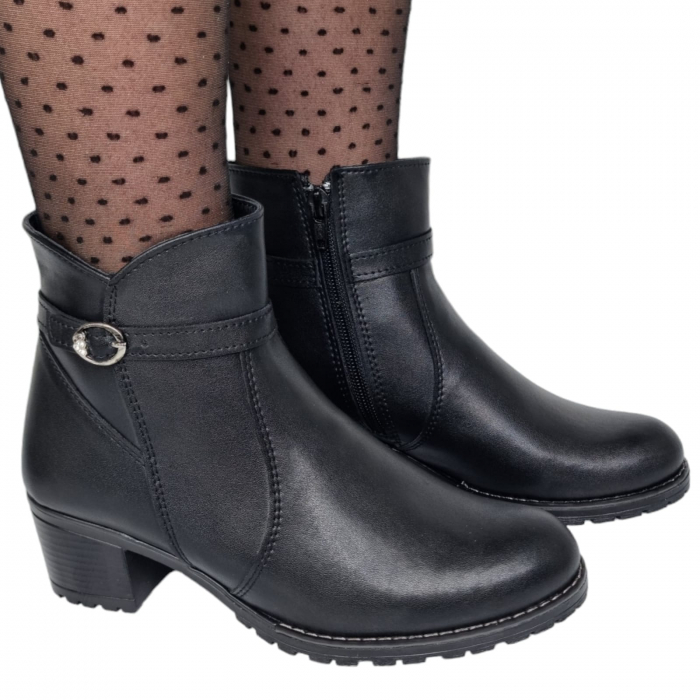Ghete Damă Casual Din Piele Naturală Neagră 8595 [5]