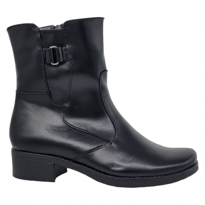 Ghete Damă Casual Din Piele Naturală Neagră 8605 [5]