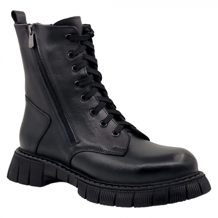 Ghete Damă Casual Din Piele Naturală Neagră 8607 [7]