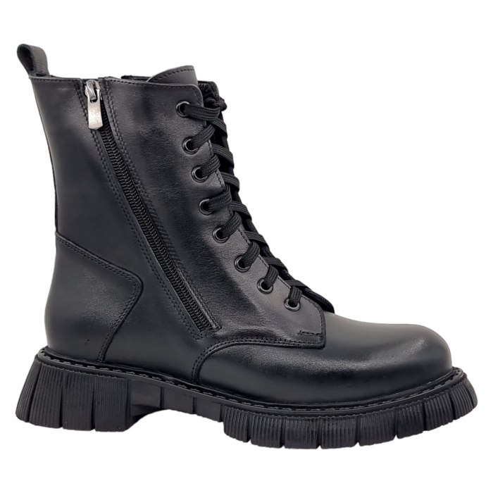 Ghete Damă Casual Din Piele Naturală Neagră 8607 [3]