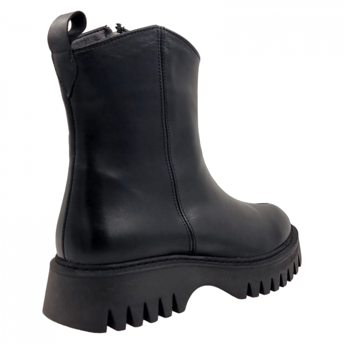 Ghete Damă Casual Din Piele Naturală Neagră 8608 [8]