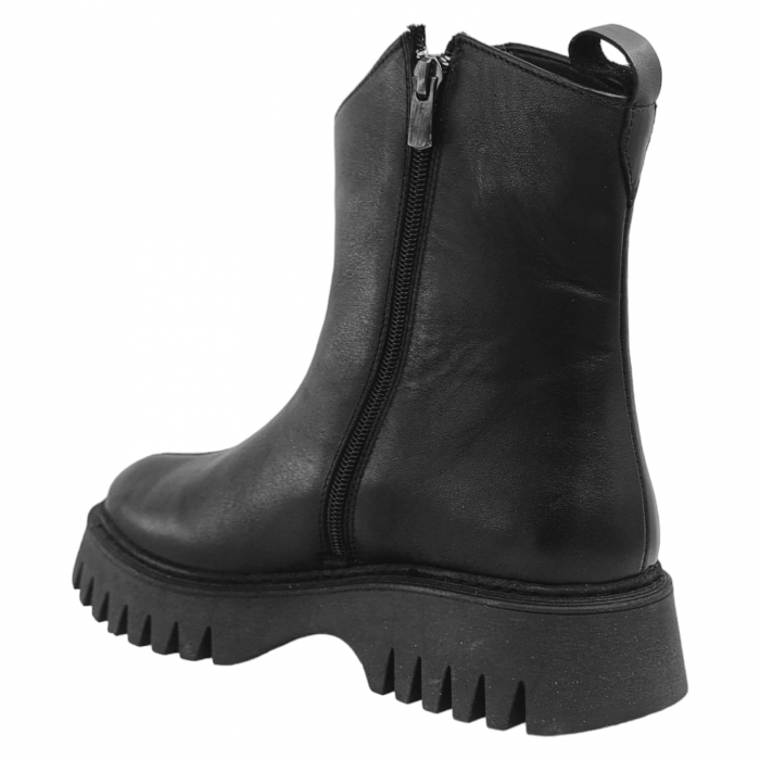 Ghete Damă Casual Din Piele Naturală Neagră 8608 [9]