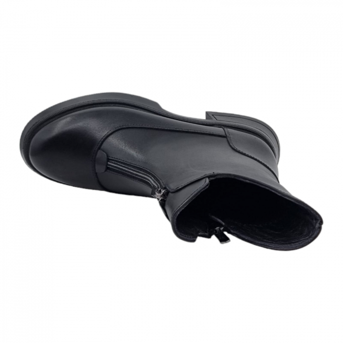 Ghete Damă Casual Din Piele Naturală Neagră 8609 [8]
