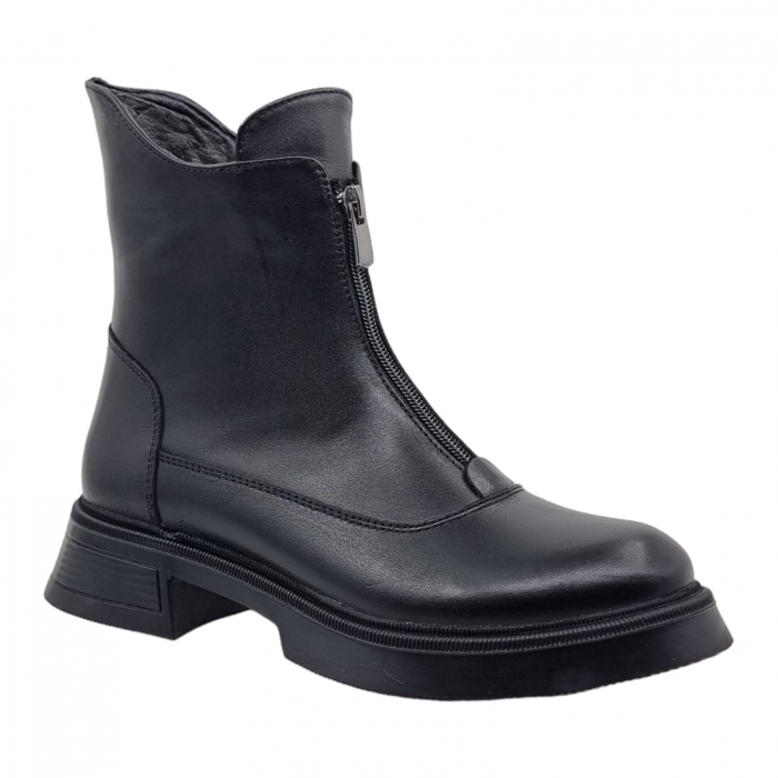Ghete Damă Casual Din Piele Naturală Neagră 8609 [9]