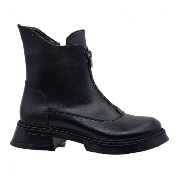 Ghete Damă Casual Din Piele Naturală Neagră 8609 [2]