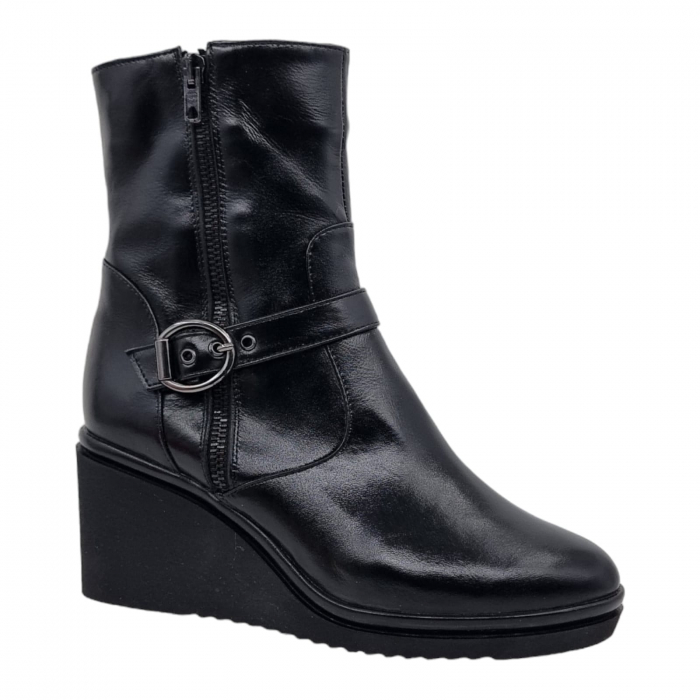 Ghete Damă Casual Din Piele Naturală Neagră 8610 [3]
