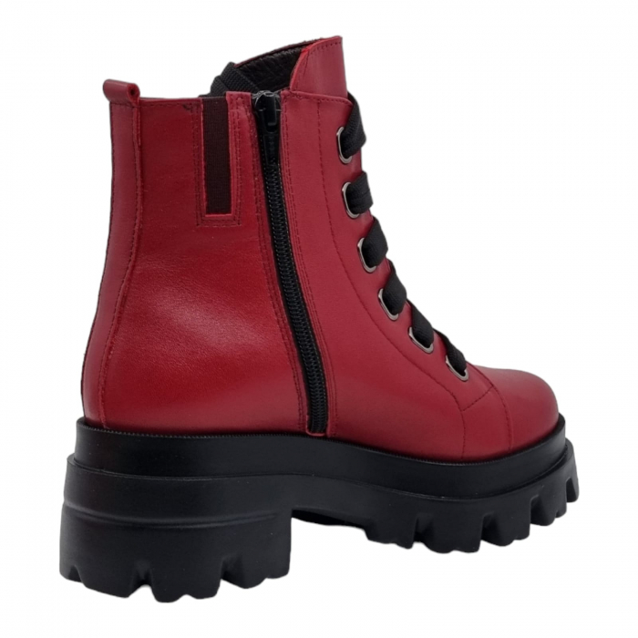 Ghete Damă Casual Din Piele Naturală Roșie 8611 [3]