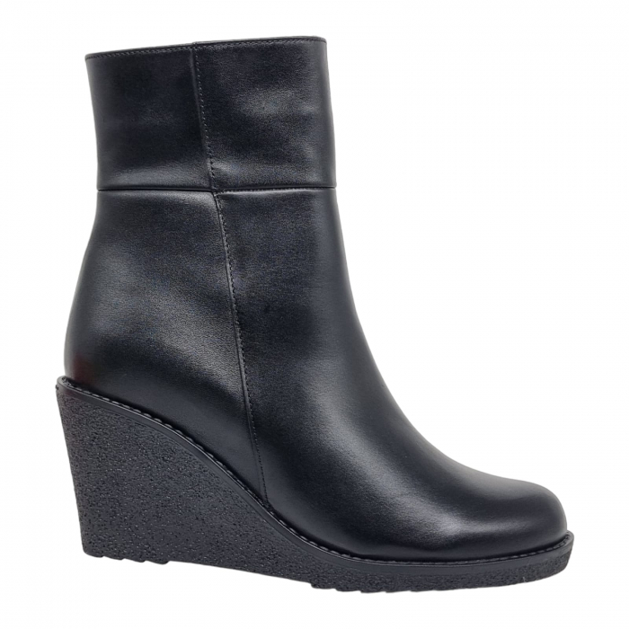Ghete Damă Casual Din Piele Naturală Neagră 8619 [8]