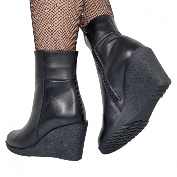 Ghete Damă Casual Din Piele Naturală Neagră 8619 [3]