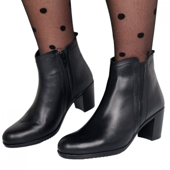 Ghete Damă Casual Din Piele Naturală Neagra Box 8622 [4]