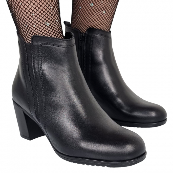 Ghete Damă Casual Din Piele Naturală Neagra Box 8622 [3]
