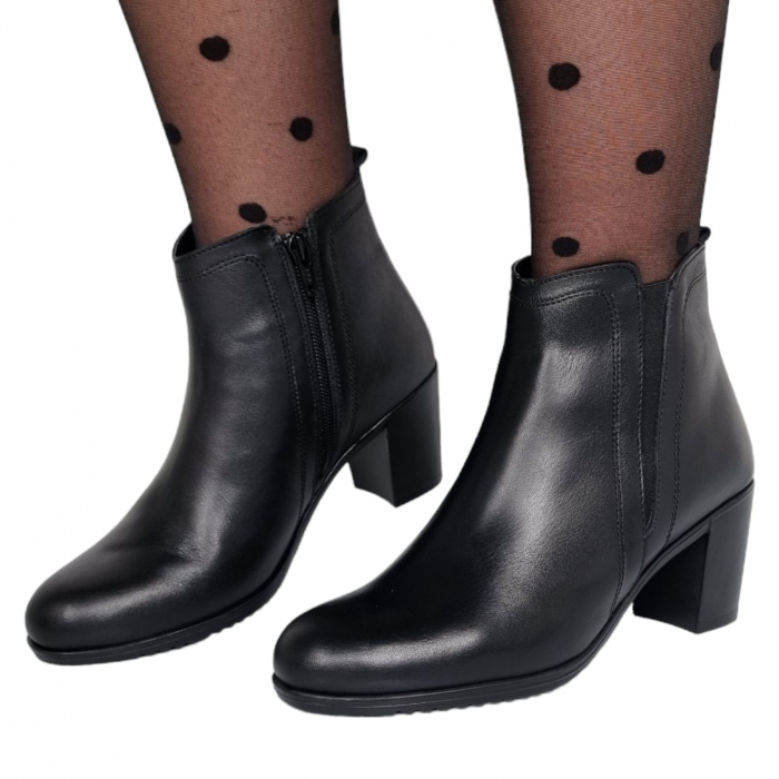 Ghete Damă Casual Din Piele Naturală Neagra Box 8622 [6]