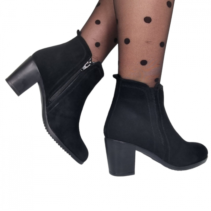 Ghete Damă Casual Din Piele Naturală Neagra Vel 8623 [5]