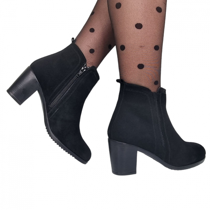 Ghete Damă Casual Din Piele Naturală Neagra Vel 8623 [7]