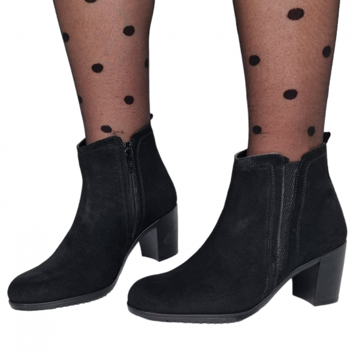 Ghete Damă Casual Din Piele Naturală Neagra Vel 8623 [6]