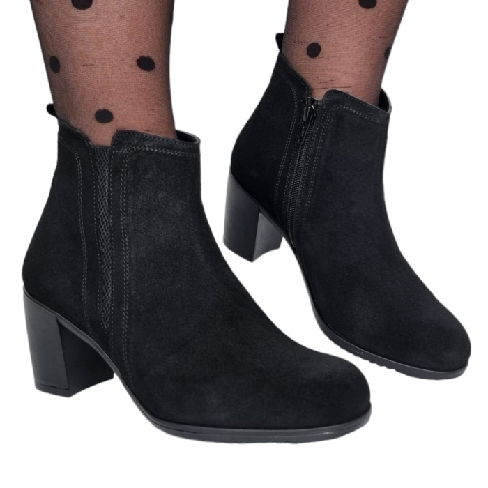 Ghete Damă Casual Din Piele Naturală Neagra Vel 8623 [4]