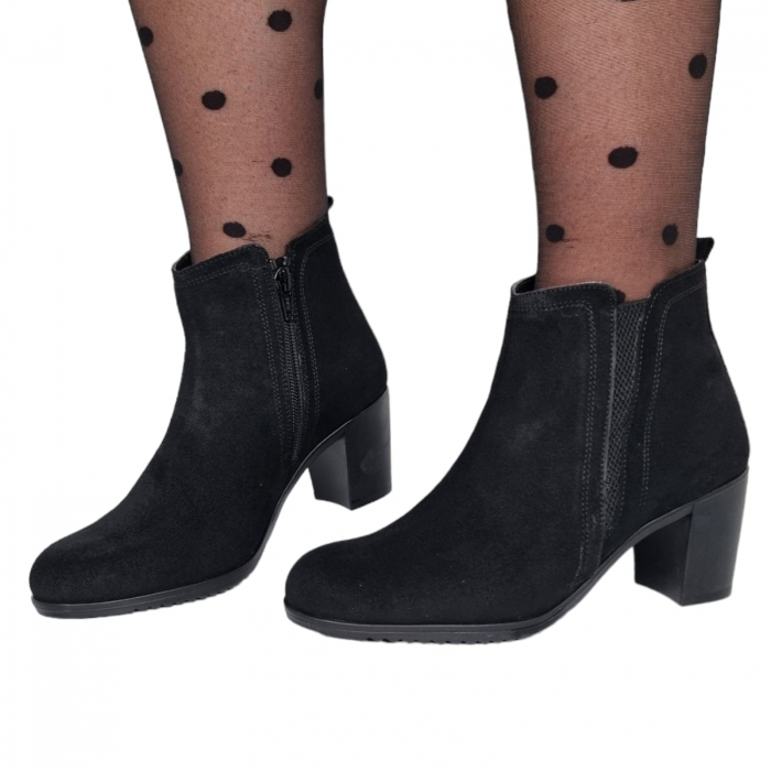 Ghete Damă Casual Din Piele Naturală Neagra Vel 8623 [3]