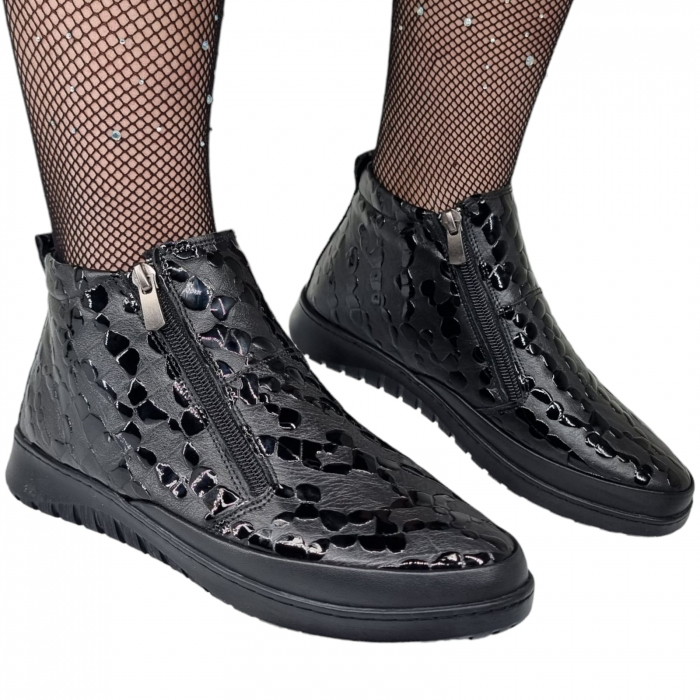 Ghete Damă Casual Din Piele Naturală Neagra 8636 [6]