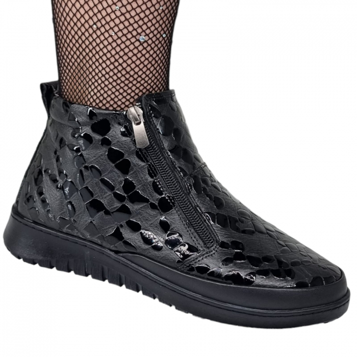 Ghete Damă Casual Din Piele Naturală Neagra 8636 [3]