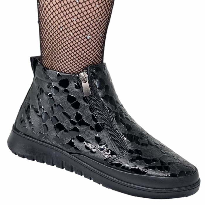 Ghete Damă Casual Din Piele Naturală Neagra 8636 [9]