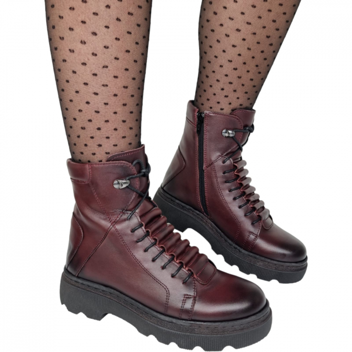 Ghete Damă Casual Din Piele Naturală Neagra 8637 [8]