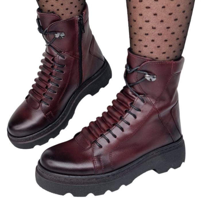Ghete Damă Casual Din Piele Naturală Neagra 8637 [7]