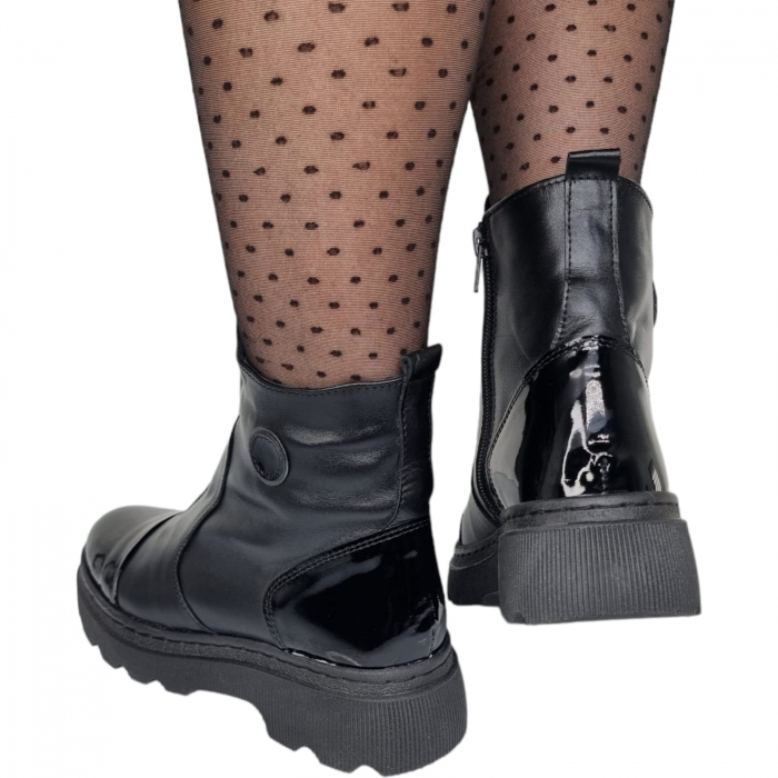 Ghete Damă Casual Din Piele Naturală Neagra 8642 [6]