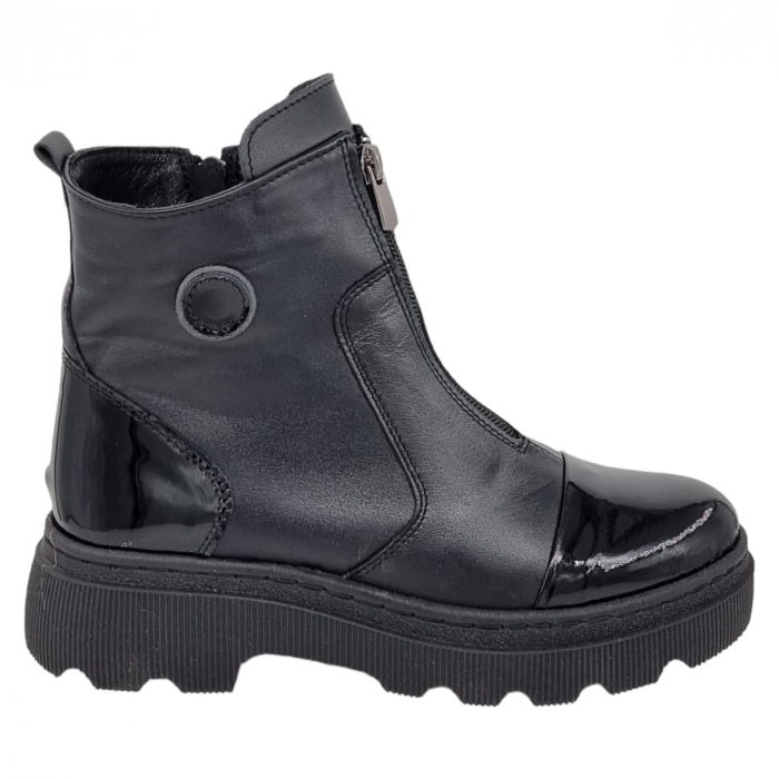 Ghete Damă Casual Din Piele Naturală Neagra 8642 [7]