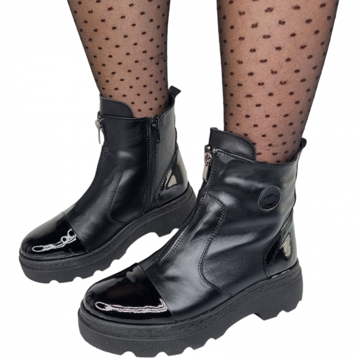 Ghete Damă Casual Din Piele Naturală Neagra 8642 [5]
