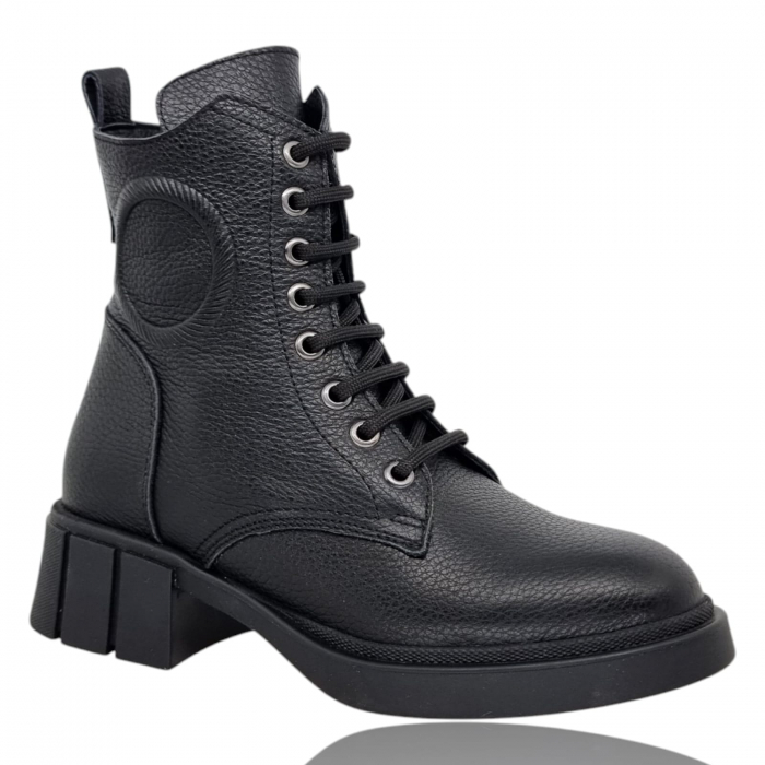 Ghete Damă Casual Din Piele Naturală Neagră 8767 [4]