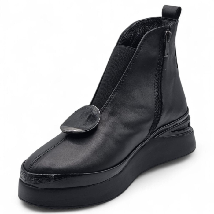 Ghete Damă Casual Din Piele Naturală Neagră 30383 [6]