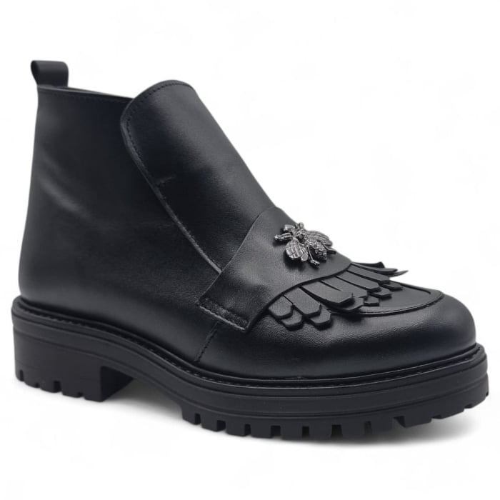 Ghete Damă Casual Din Piele Naturală Neagră 30393 [2]