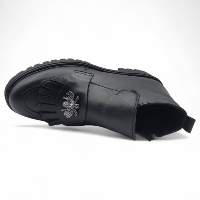 Ghete Damă Casual Din Piele Naturală Neagră 30393 [6]