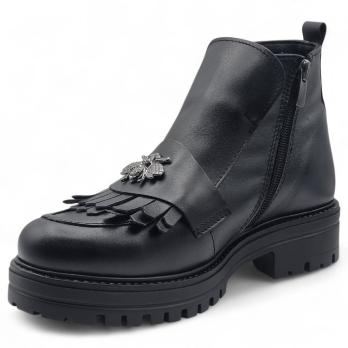 Ghete Damă Casual Din Piele Naturală Neagră 30393 [7]