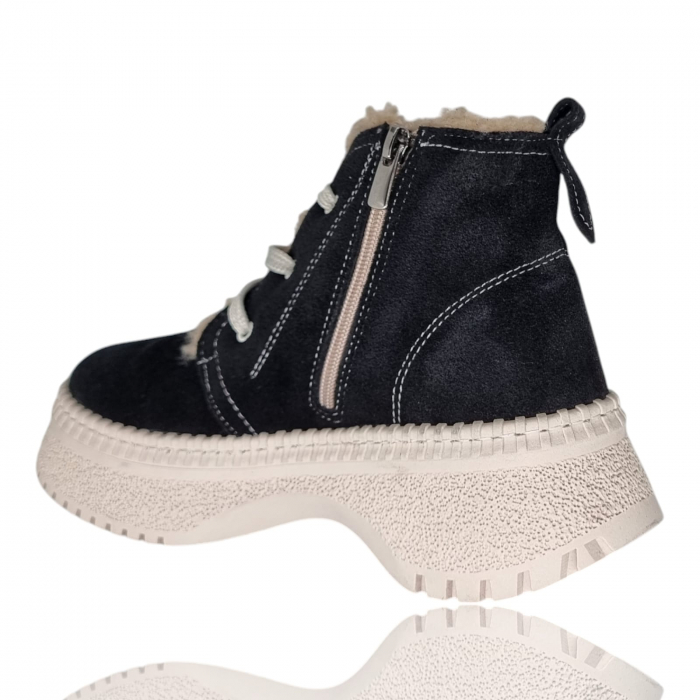 Ghete Damă Casual Din Piele Naturală Neagră Vel 8774 [3]
