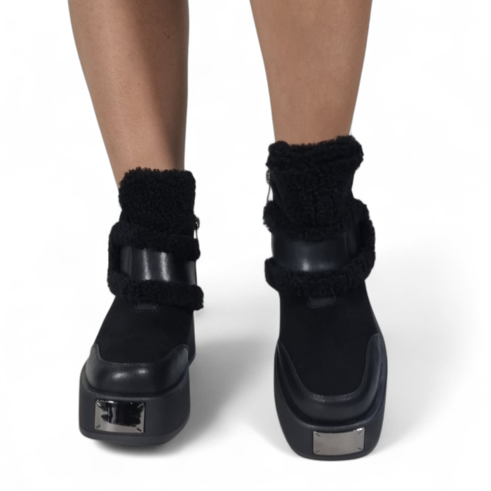 Ghete Damă Casual Din Piele Naturală NEGRU VEL  30409 [7]