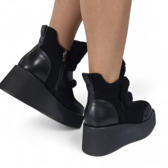 Ghete Damă Casual Din Piele Naturală NEGRU VEL  30409 [8]