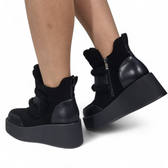 Ghete Damă Casual Din Piele Naturală NEGRU VEL  30409 [11]