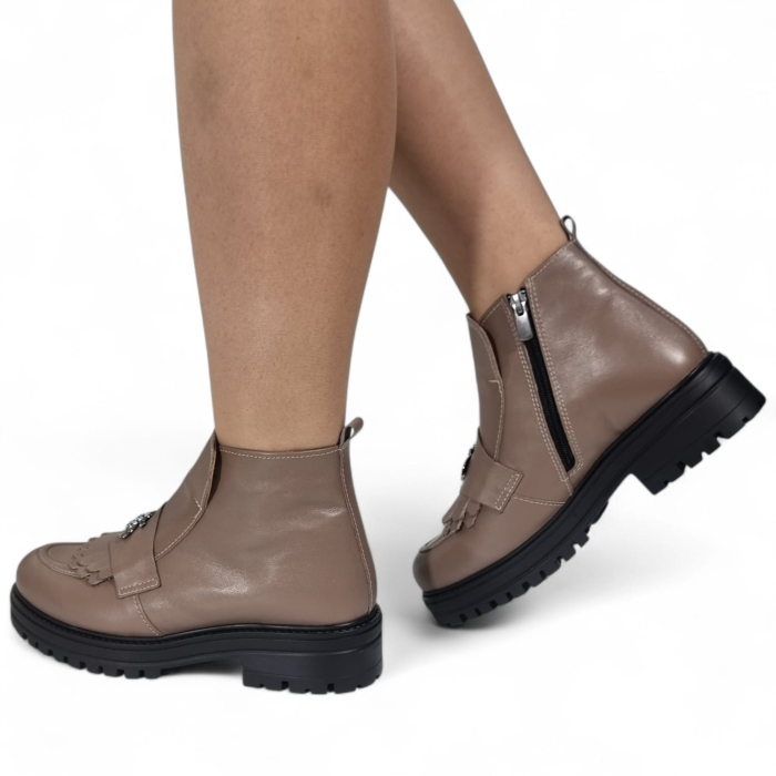 Ghete Damă Casual Din Piele Naturală Taupe 30391 [13]