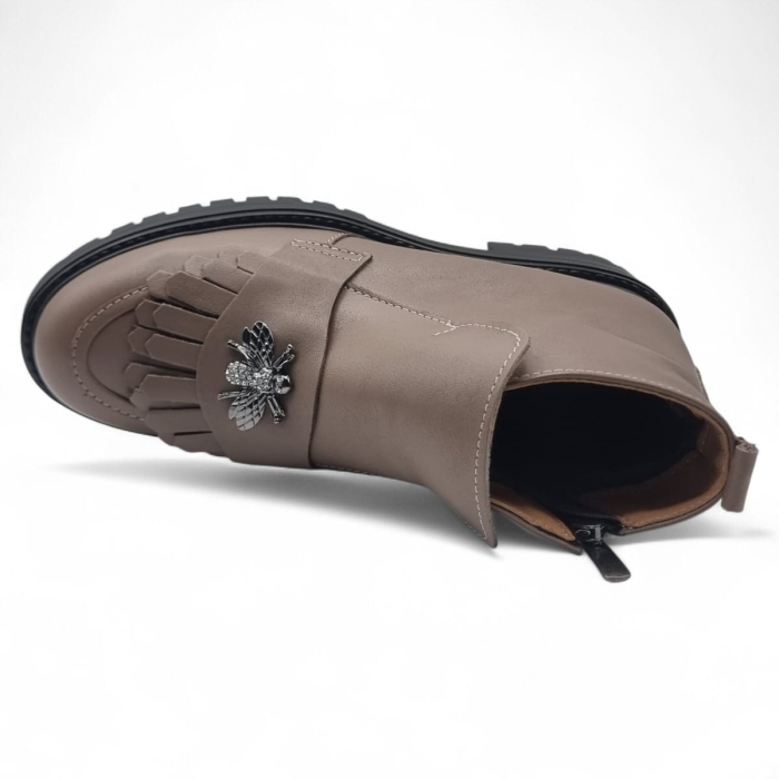 Ghete Damă Casual Din Piele Naturală Taupe 30391 [7]