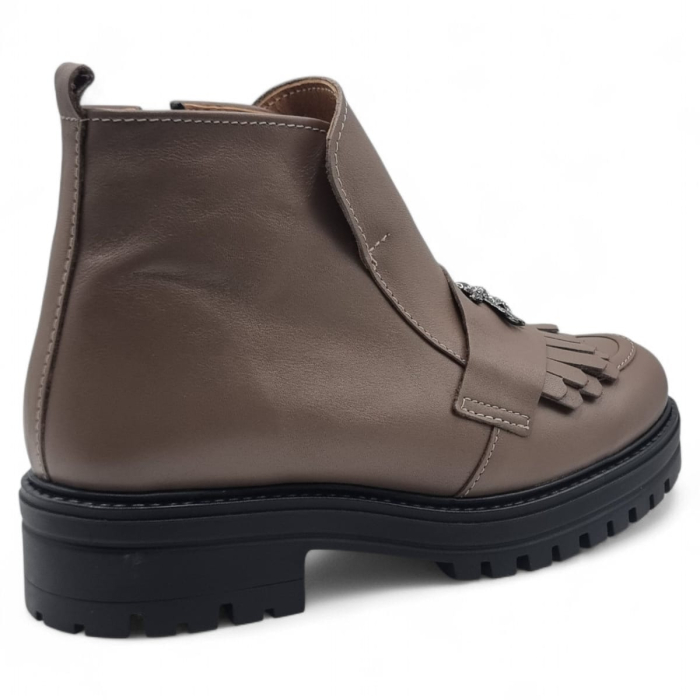 Ghete Damă Casual Din Piele Naturală Taupe 30391 [3]