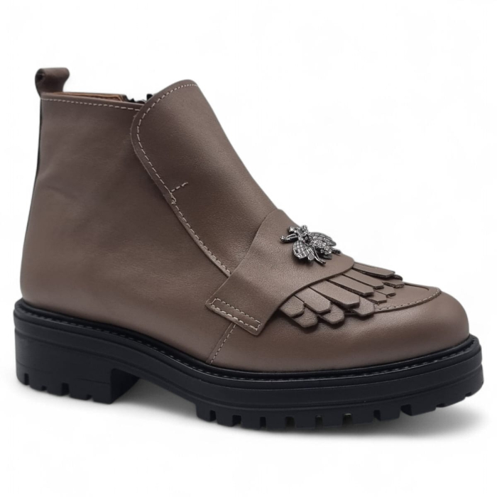 Ghete Damă Casual Din Piele Naturală Taupe 30391 [2]