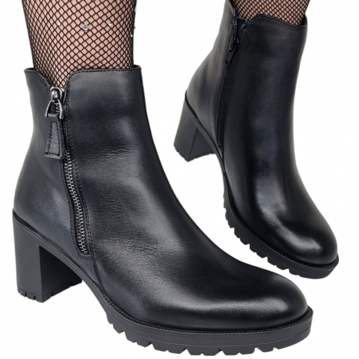 Ghete Damă Casual Din Piele Neagră  8518 [18]
